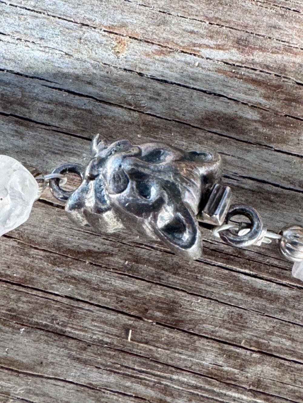 Charles Albert Sterling Rose Quartz Cat Pendant Necklace 16” Beaded Artisan - Picture 3 of 16